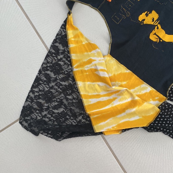 Vintage Styles Ever After Bob Dylan hand made vest black with black lace OS - Picture 4 of 8